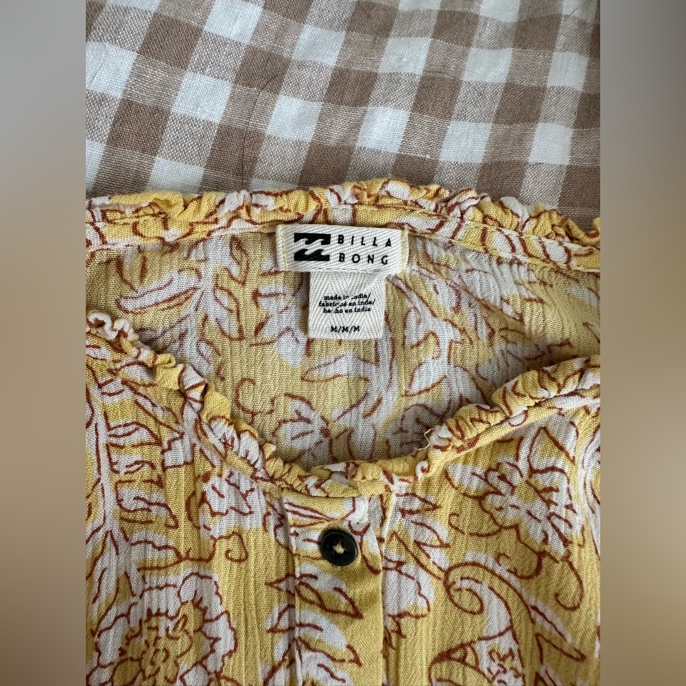 Billabong Mustard Floral Blouse